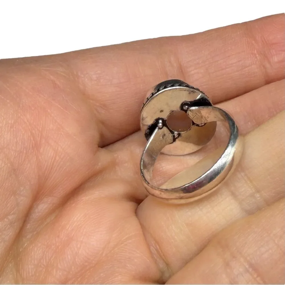 Aura Clear Quartz Ring Size 6 925 Sterling Silver Overlay
